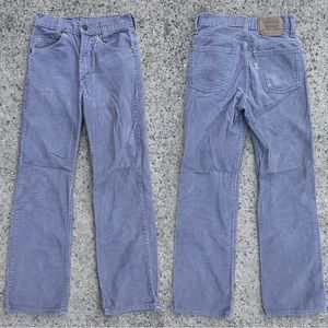 Vintage 70s 80s Levis Gray Slim Corduroy Jeans Scoville Zipper Size 12 Boys
